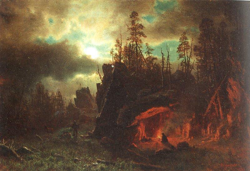 Bierstadt, Albert The Trappers' Camp